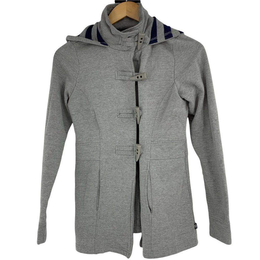 Womens LA Kitty Terry Jacket Coat Small Hood Nautical Tiger Tooth Buttons 0788
